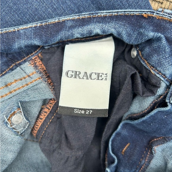 Grace In LA Bell Bottom Jeans 27 Sequins Embroidered Boho Hippie Flare Weatern - Picture 10 of 12